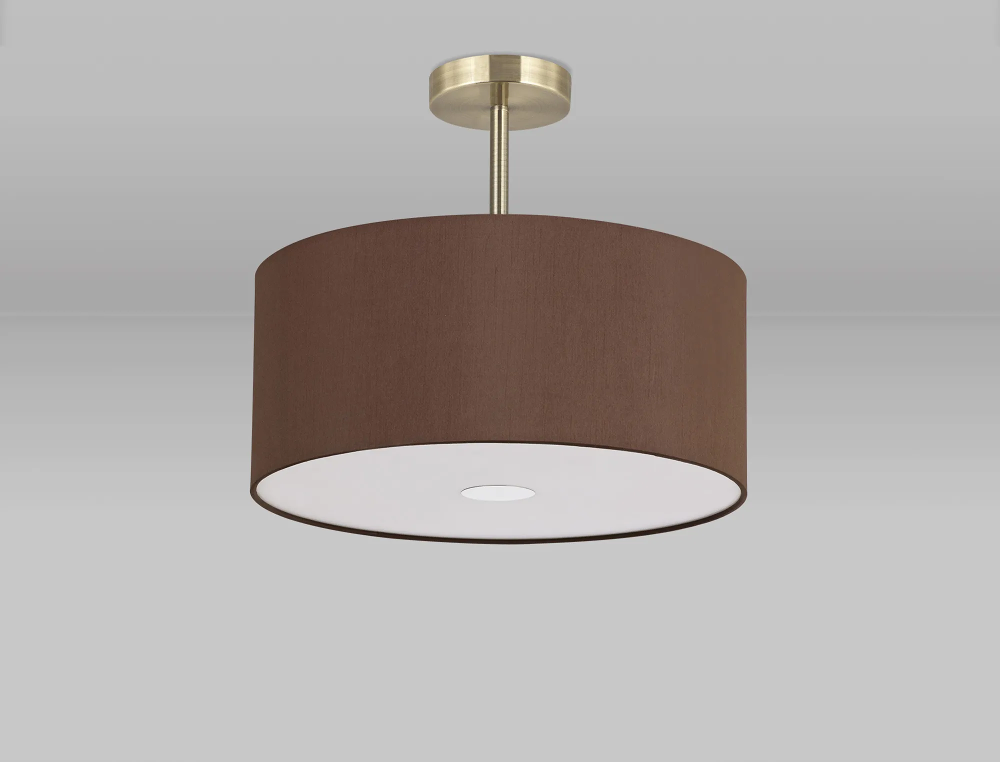 Baymont 40cm Semi Flush 3 Light Antique Brass, Raw Cocoa/Grecian Bronze, Frosted Diffuser DK0370  Deco Baymont AB RC